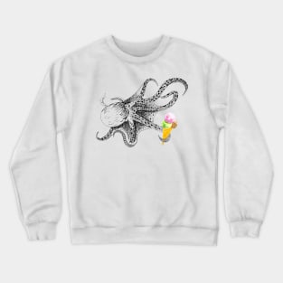 octopus with ice cream Crewneck Sweatshirt